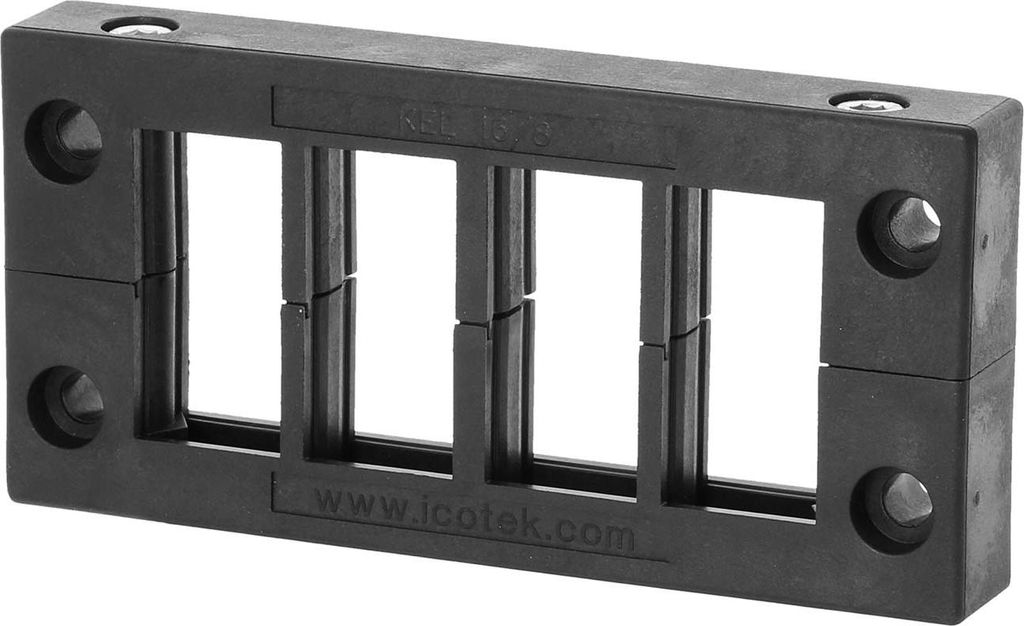 icotek Kabeleinführungsleiste KEL16/08 für Kabeltüllen 8x klein Montageausschnitt 86,0mm x 36,0mm - 1 Stück