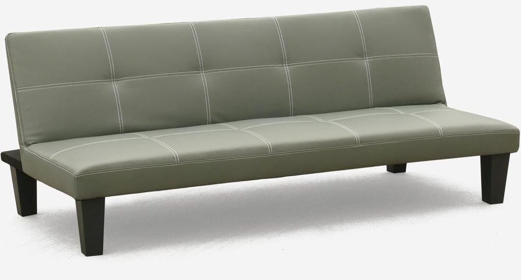 Günstiges Topazio 3-Sitzer Kunstleder Schlafsofa Klappsofa - Grau