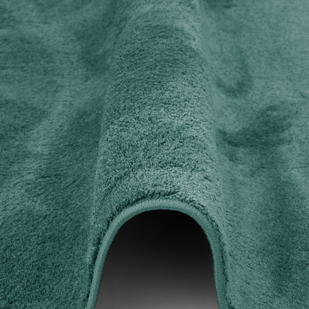 Luxus Super Soft Hochflor Langflor Teppich Melia Einfarbig Rund, Größe:120 cm Rund, Farbe:Mintgrün