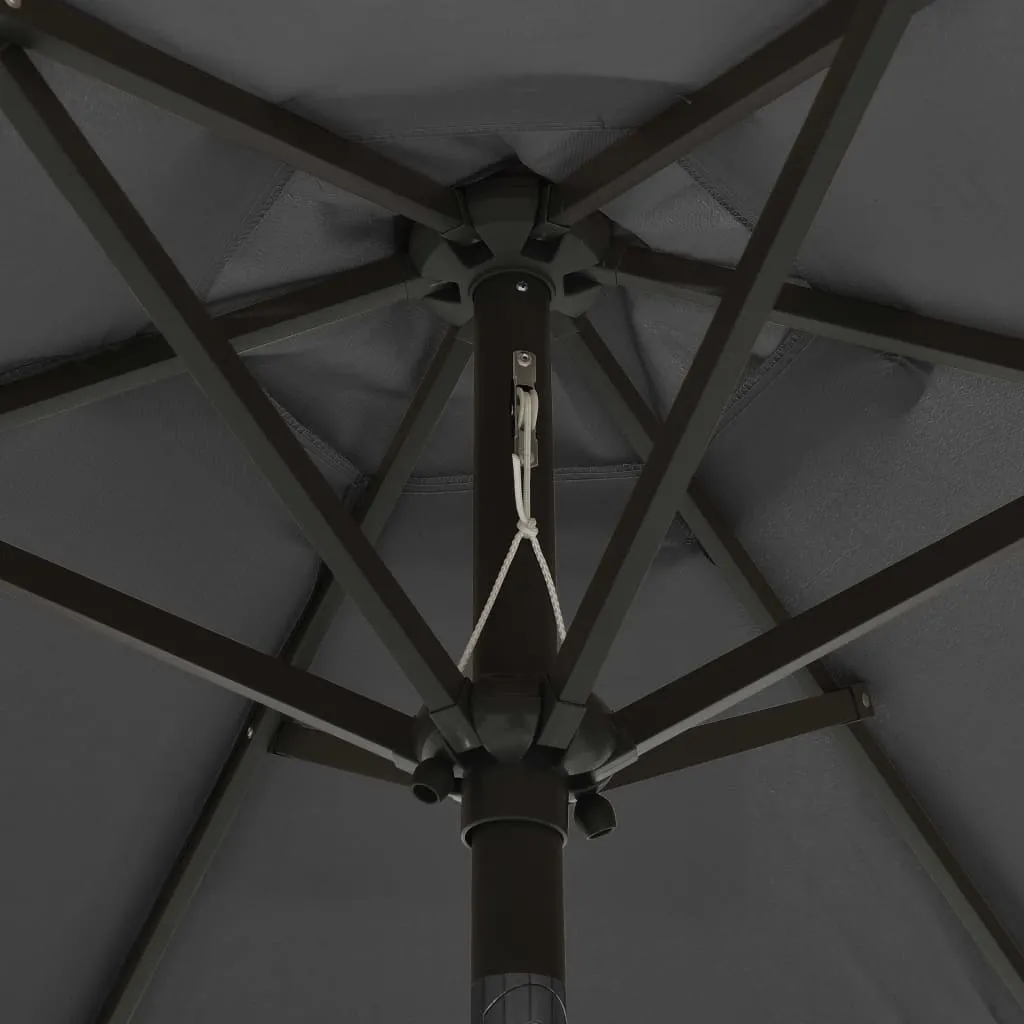 Parasol avec éclairage LED Anthracite 200x211 cm en Alu - Modèle Solaire - 4