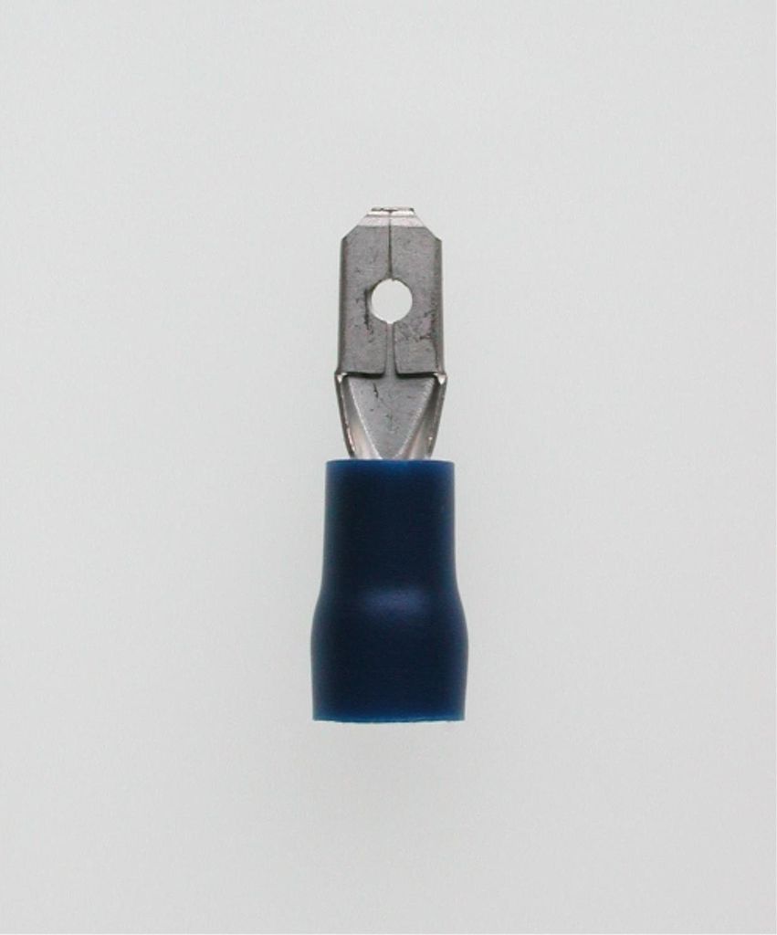 Flachstecker, Steckgröße 4,8 x 0,8mm isoliert, mit Isolationscrimp, ohne Rastzunge Querschnitt 1,5mm² - 2,5mm² blau - 1