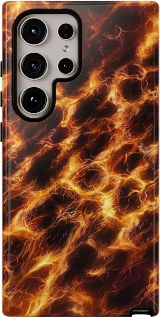 Leuchtende Feuerfaser-Optik – Hülle Kompatibel mit Samsung Galaxy S24 Ultra