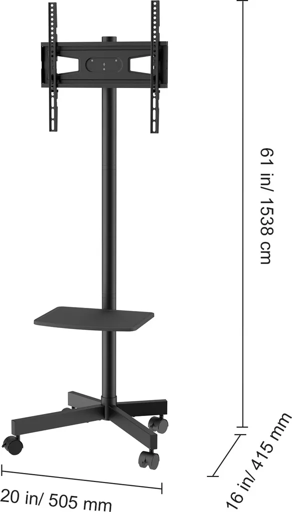 Support TV mobile pour visioconférence et salon réglable de 143 à 153 cm - 8