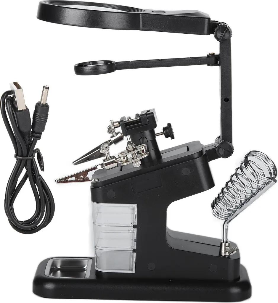 Loupe de table pour modélisme et soudure TH-7026 avec éclairage LED