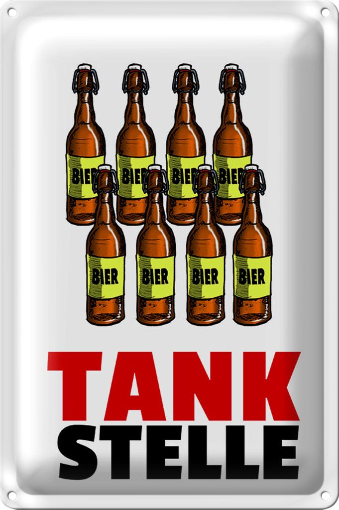 Blechschild 40x30cm Tankstelle (Bierflaschen)