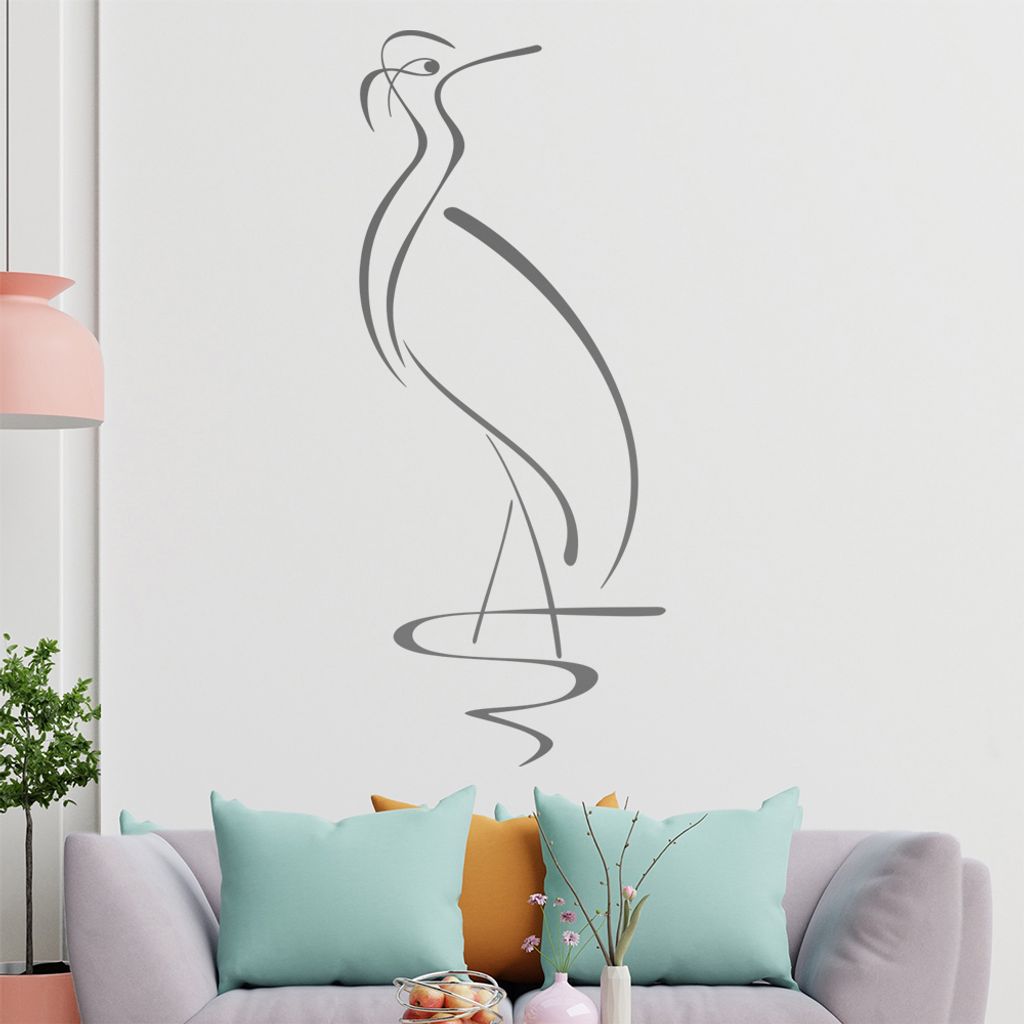 Vogel Linien Wandtattoo in 6 Größen - Wandaufkleber Wall Sticker - Dekoration, Küche, Wohnzimmer, Schlafzimmer, Badezimmer