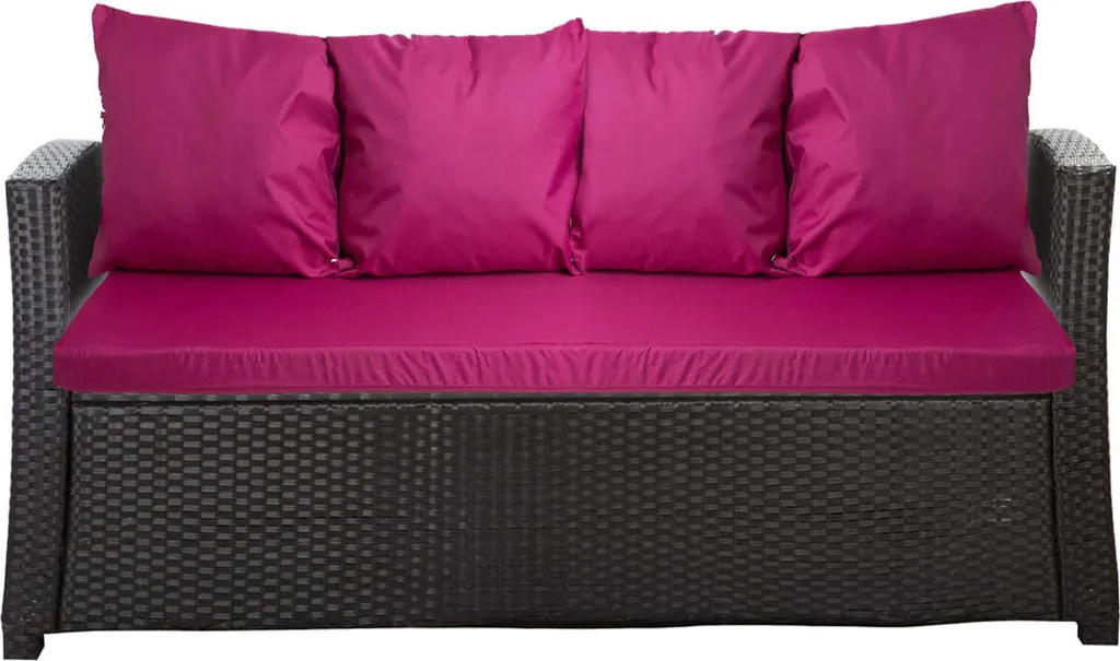 Cuscini Divano Rattan Rosa 170x50x7 | Set 4 Posti da Esterno