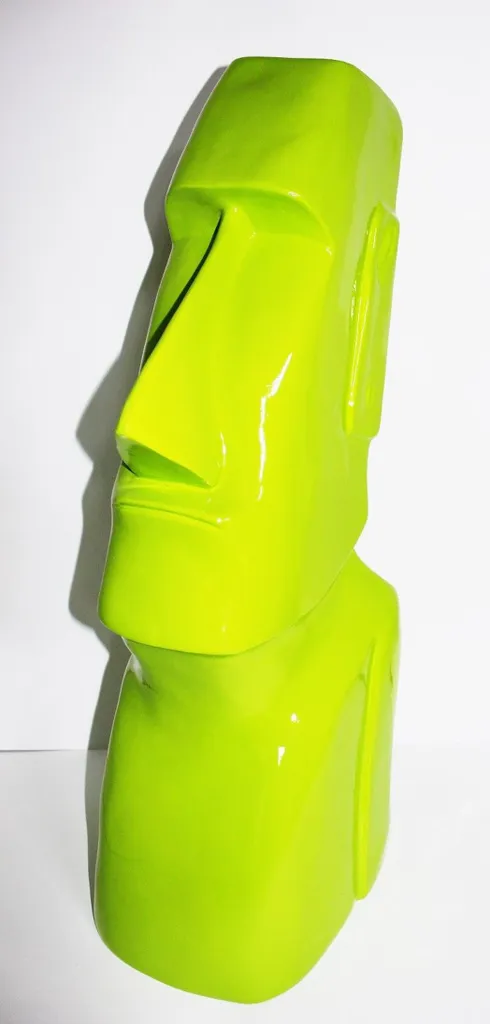 Statue Moai de 75 cm Design Abstrait Sculpture Géante Déco Intérieur