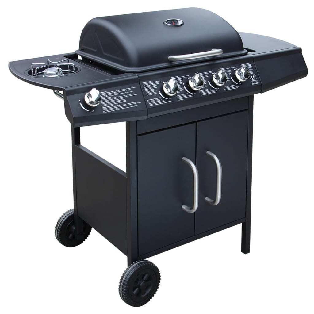 vidaXL Barbecue à gaz 4+1 flammes noir Image du produit 