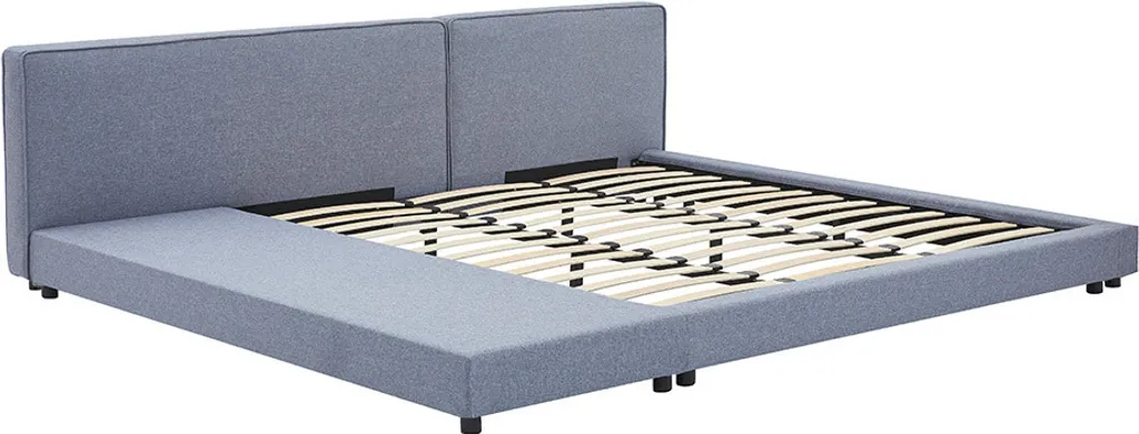 Lit Double Design 140x200 Gris avec Rangement Galaxis Home Deluxe