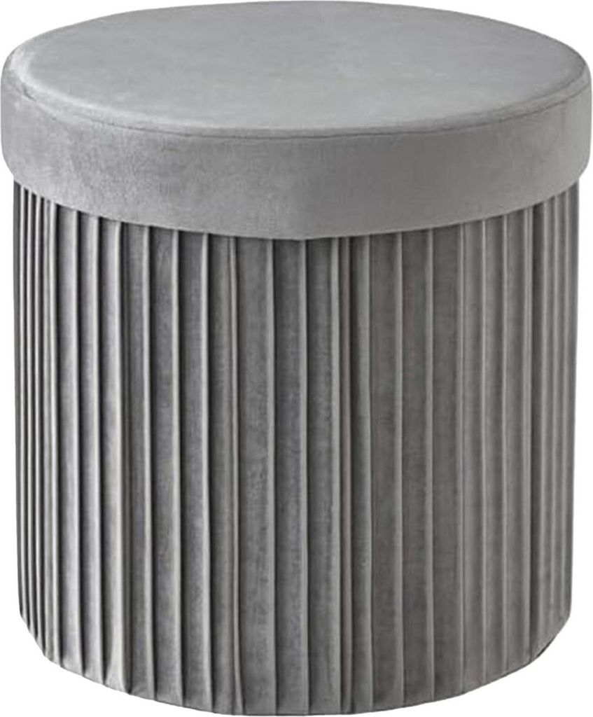 Samthocker mit Aufbewahrungsmöglichkeit, gepolstertem Sitz und Fach