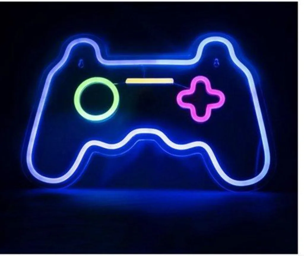 Décoration Murale Lumineuse Néon LED Gaming avec Kit de Montage Complet