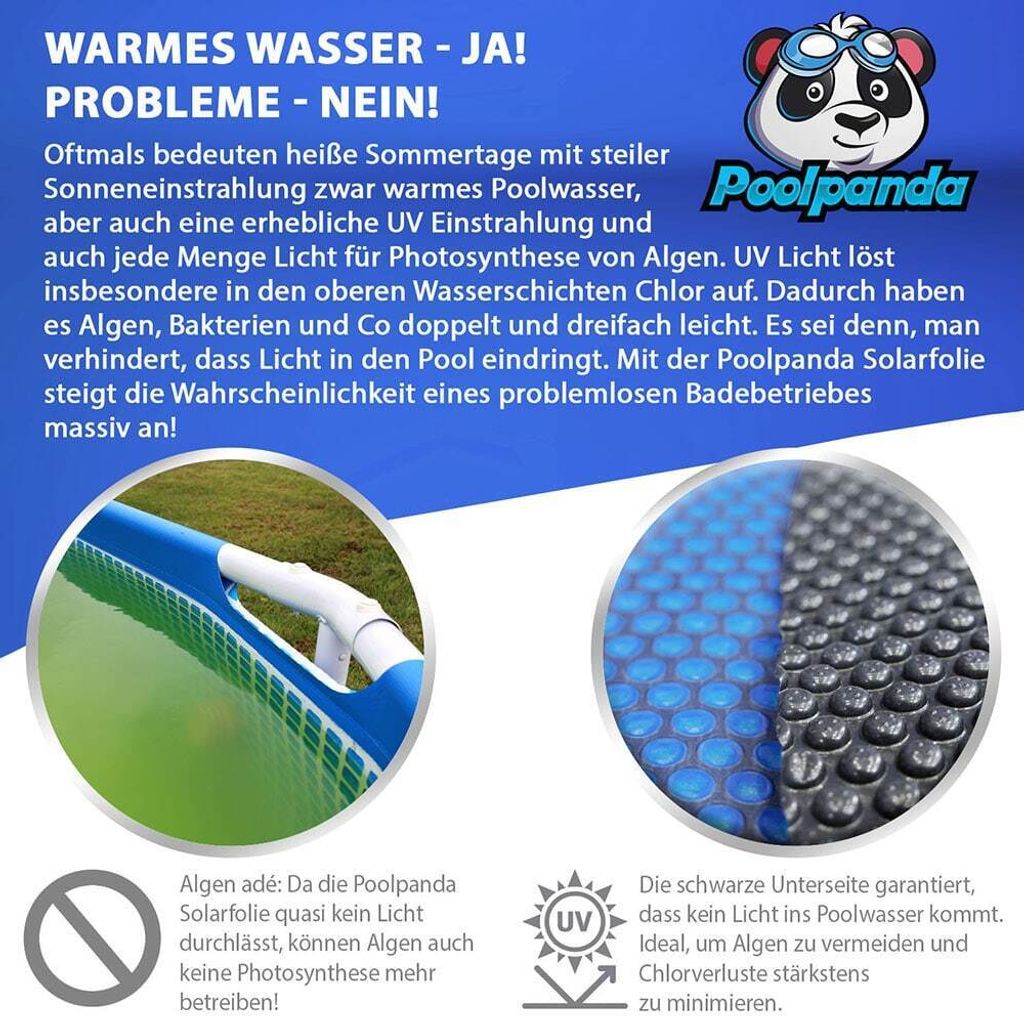 Poolpanda Premium Solarfolie Ø 366 cm rund | Stärke 400 µm Produktbild 5