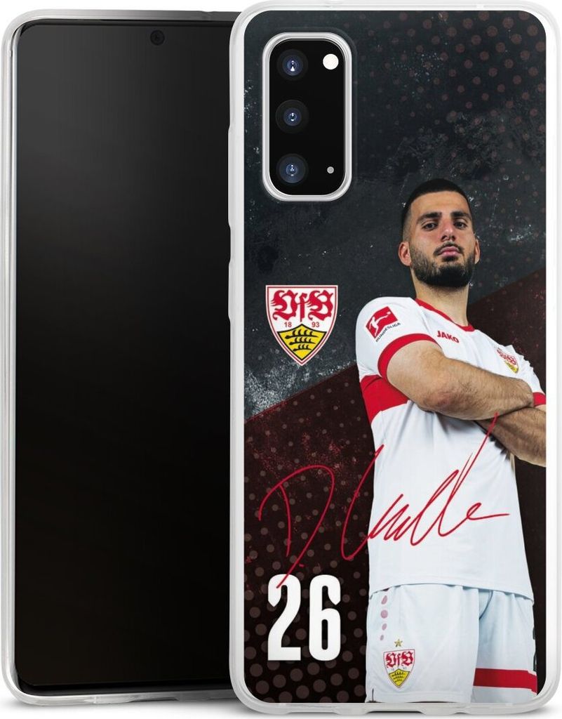 DeinDesign Slim Hülle für Samsung Galaxy S20 Silikon Case Ultra Dünn Handyhülle Offizielles Lizenzprodukt VfB Stuttgart Deniz Undav