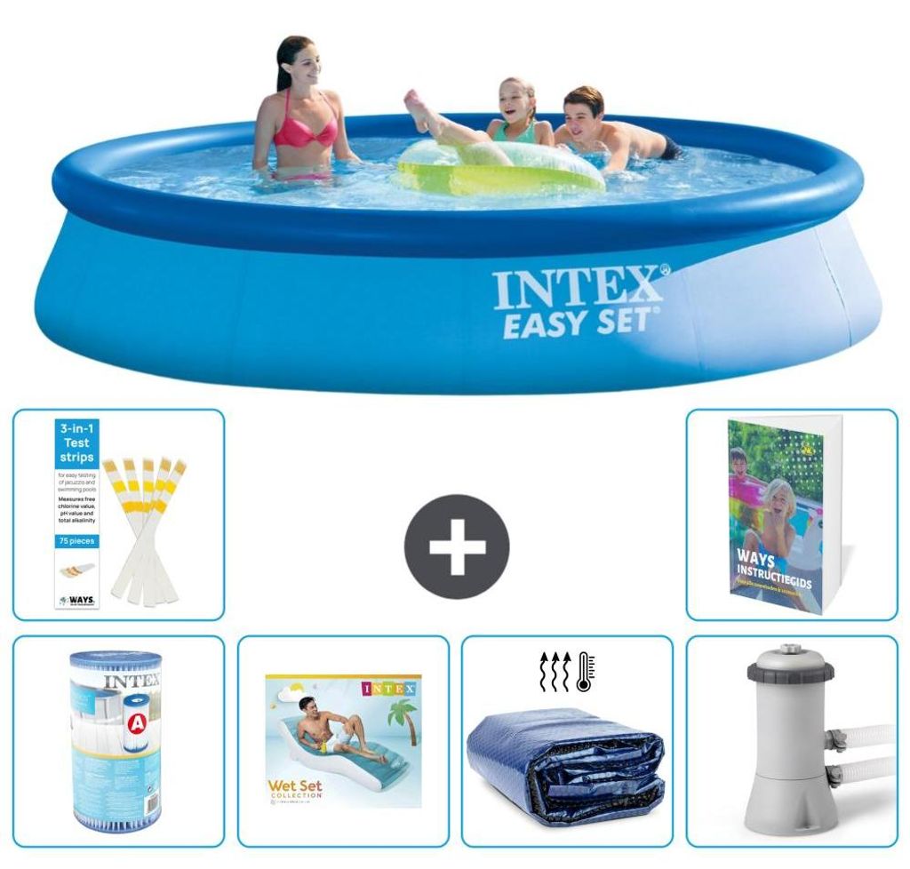 Easy Set Pool Rund - 396x84 cm - 7-teilig S173