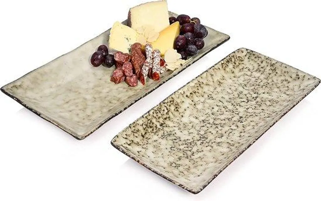 Plateau de service rectangulaire en céramique Pompei pour table élégante