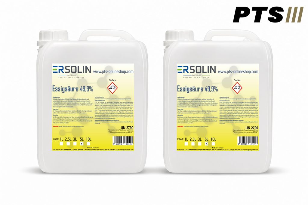 Essigsäure 49,9% 2x5 L Entkalker Reiniger technische Produktbild 
