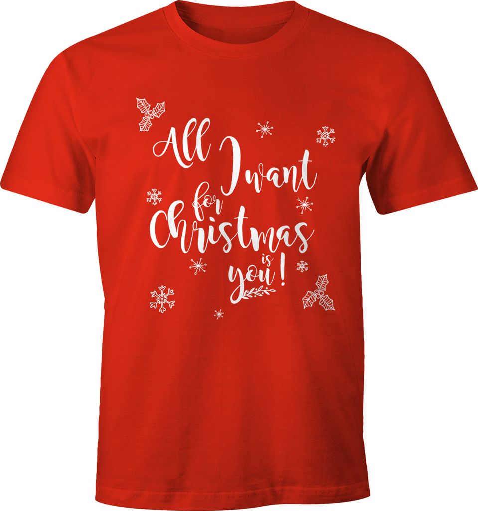 Herren T-Shirt für Weihnachten All I want for Christmas is you Moonworks 3XL