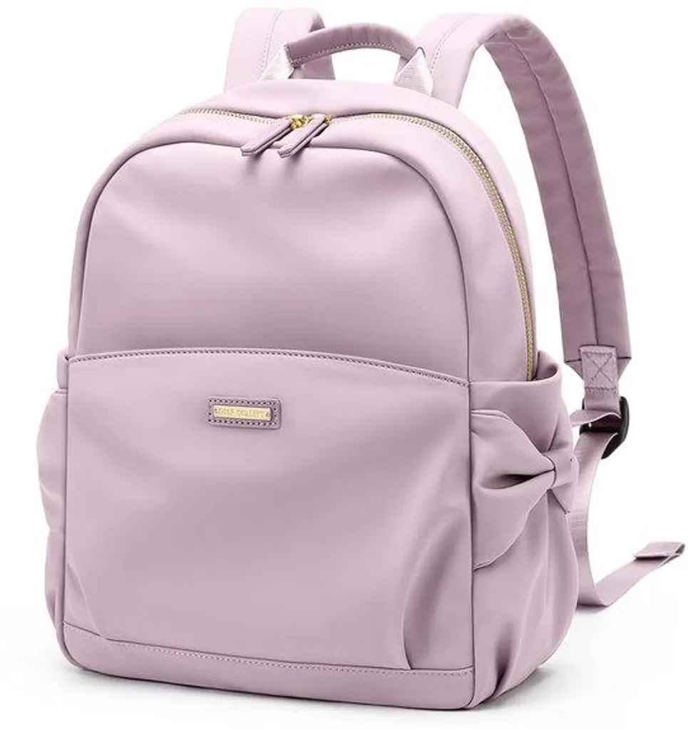Sac à dos de ville pour femme en nylon rose - Accessoire mode étanche