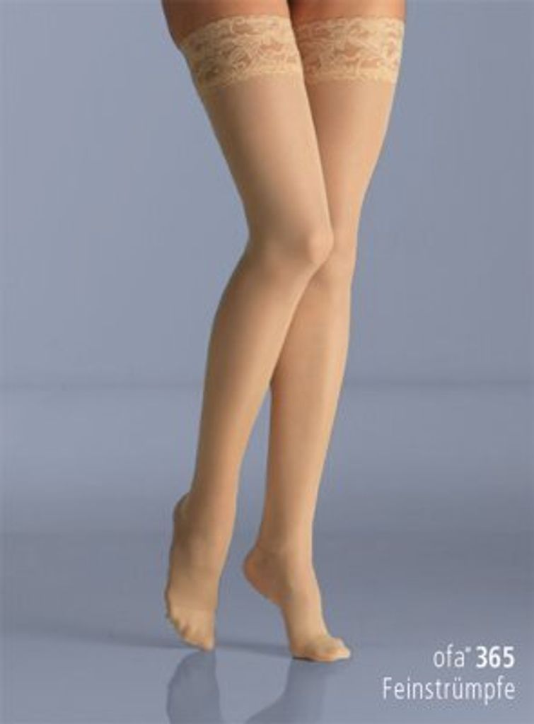 Stützstrümpfe Ofa 365, 140DEN AG mit Spitzenhaftband, mandel>>>>Gr. 3