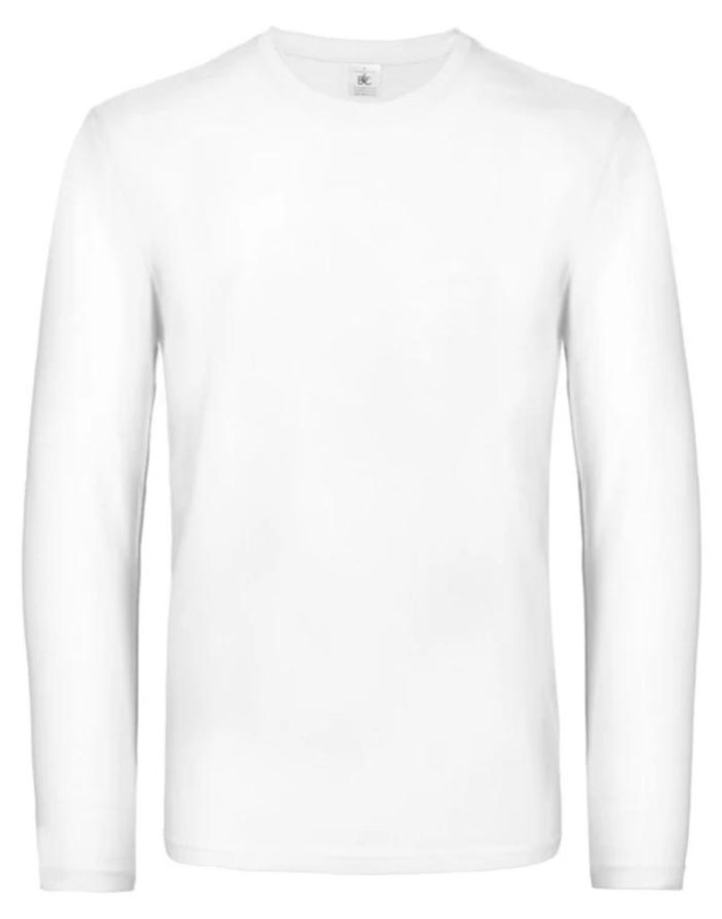 B&C - "#E190" T-Shirt für Herren Langärmlig LT1704 (XXL) (Weiß)