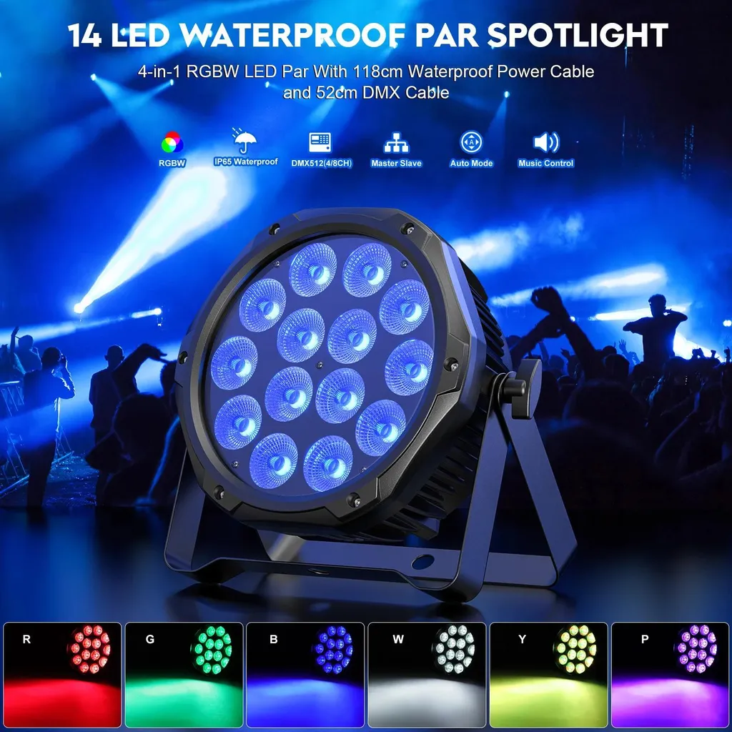 Projecteur LED PAR Étanche 140W - Solution Éclairage Extérieur DMX512 - 2