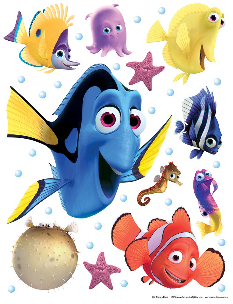 Autocollant mural Disney Findet Dorie blanc et bleu - Image du produit 