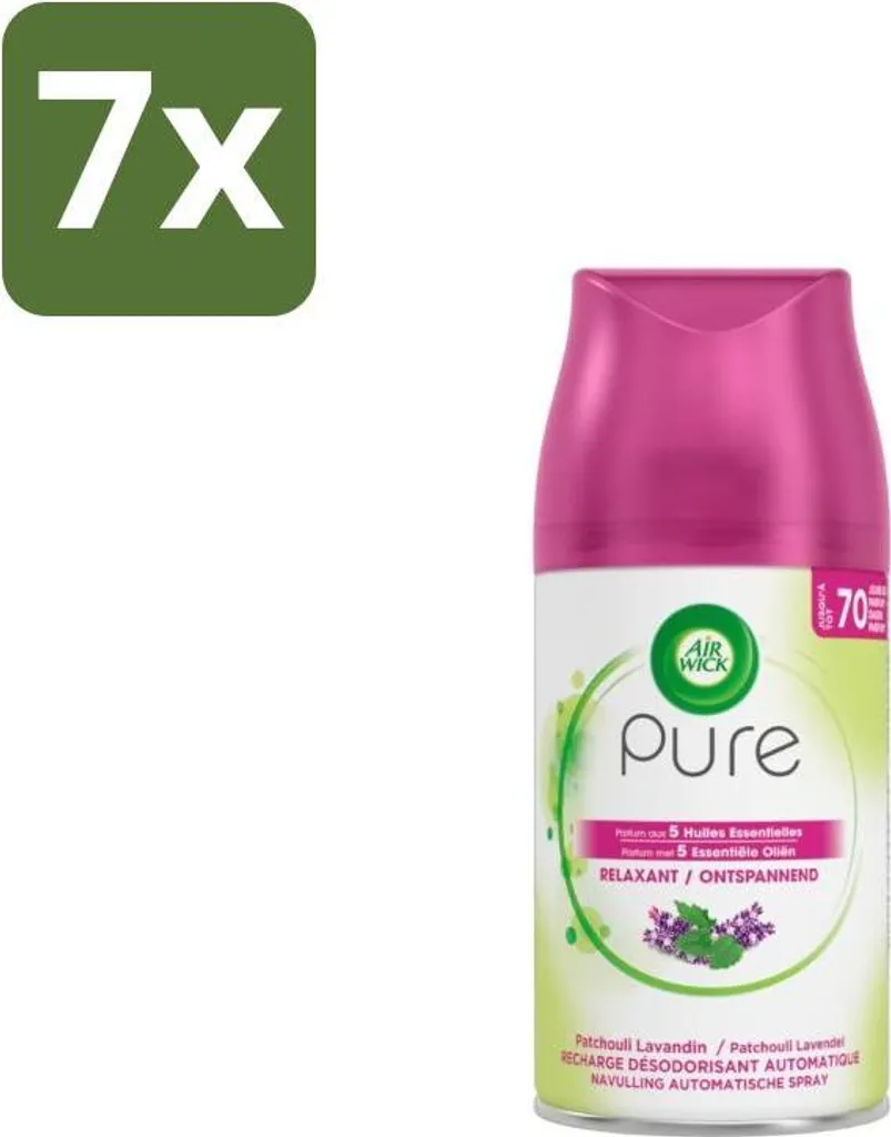 Parfum d'ambiance Air Wick Relaxant 250ml Pack 7 pour zenifier la maison