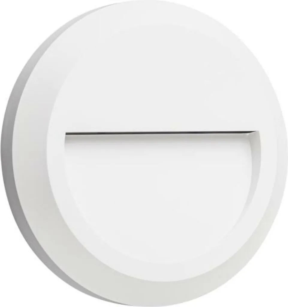 ACA Lighting Lampada da parete per esterni a LED rotonda bianca 230V AC IP65 1,5W 3000K 100LM RA80 SLIM02NW