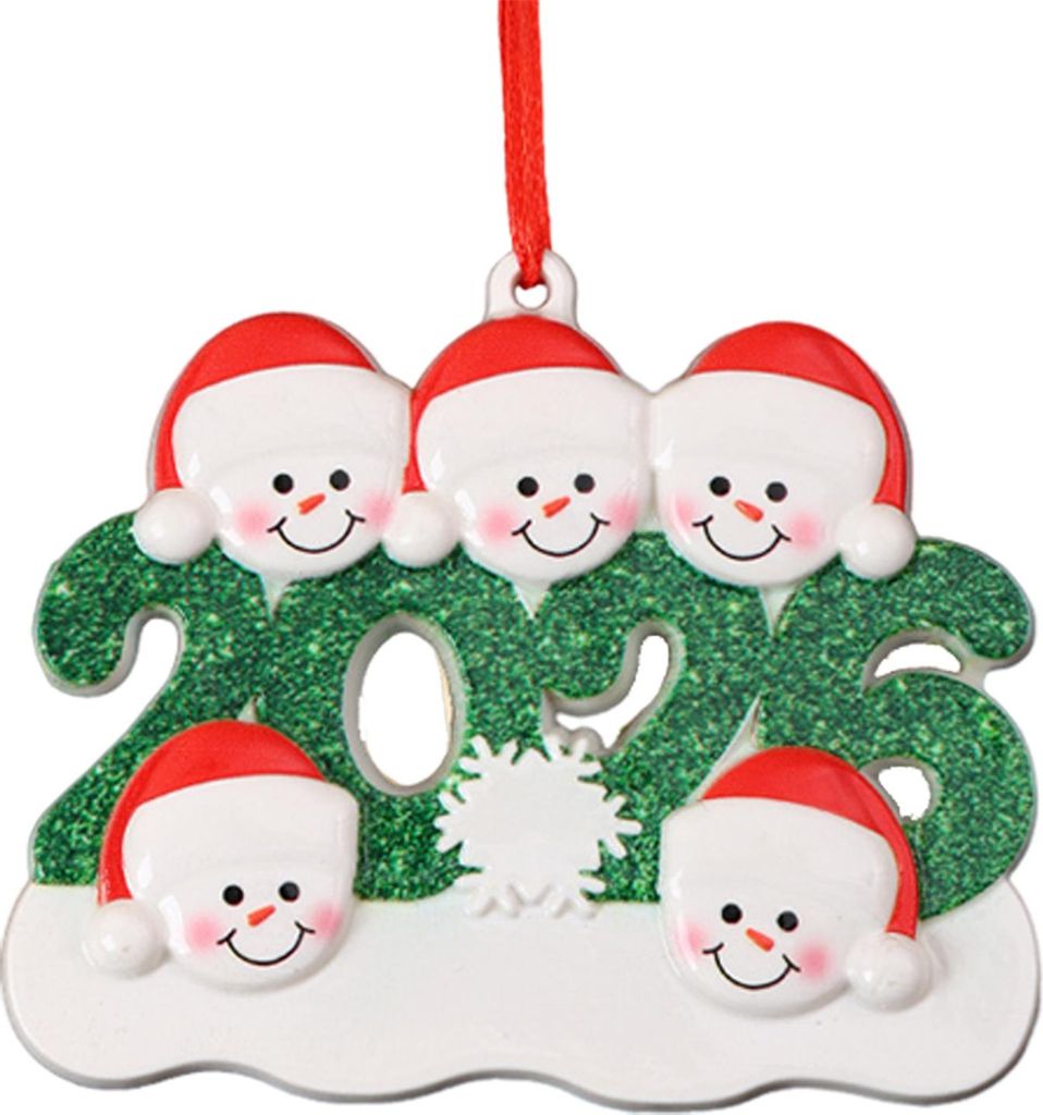 2026 Weihnachten Familie Ornament Santa Hut Schneemann DIY Familie Name Weihnachten Baum Hängende Dekoration Urlaub Geschenk