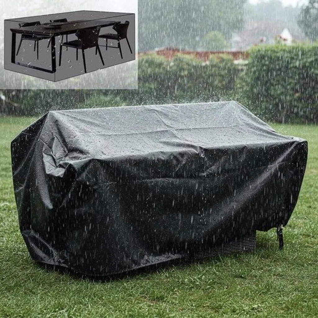 Housse de protection meubles de jardin Oxford imperméable 110x95x60 cm Noir