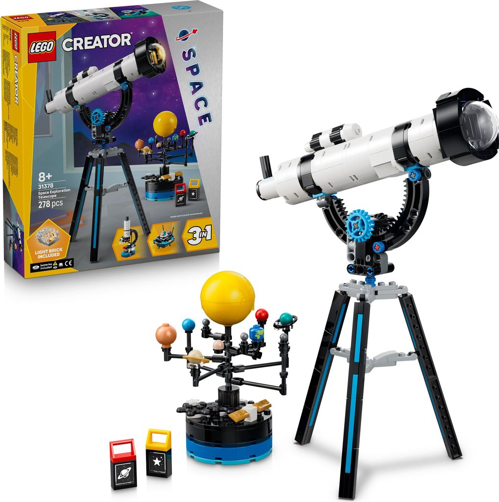 LEGO Creator 3-in-1-Set Weltraumteleskop - Kinder Spielset für Jungen und Mädchen - Weltraum Spielzeug & Modellbau Konstruktionsspielzeug - Bause...