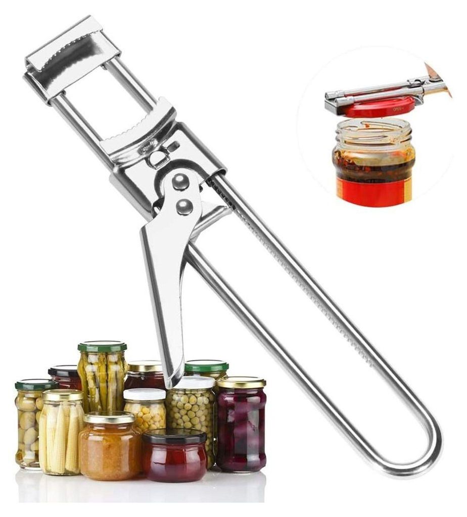 Deckelöffner,Sicherheits Dosenöffner,Edelstahl Glasöffner,Verstellbare Öffnungshilfe,Multifunktions Dosenöffner,Deckelöffner Senioren,Rutschf...