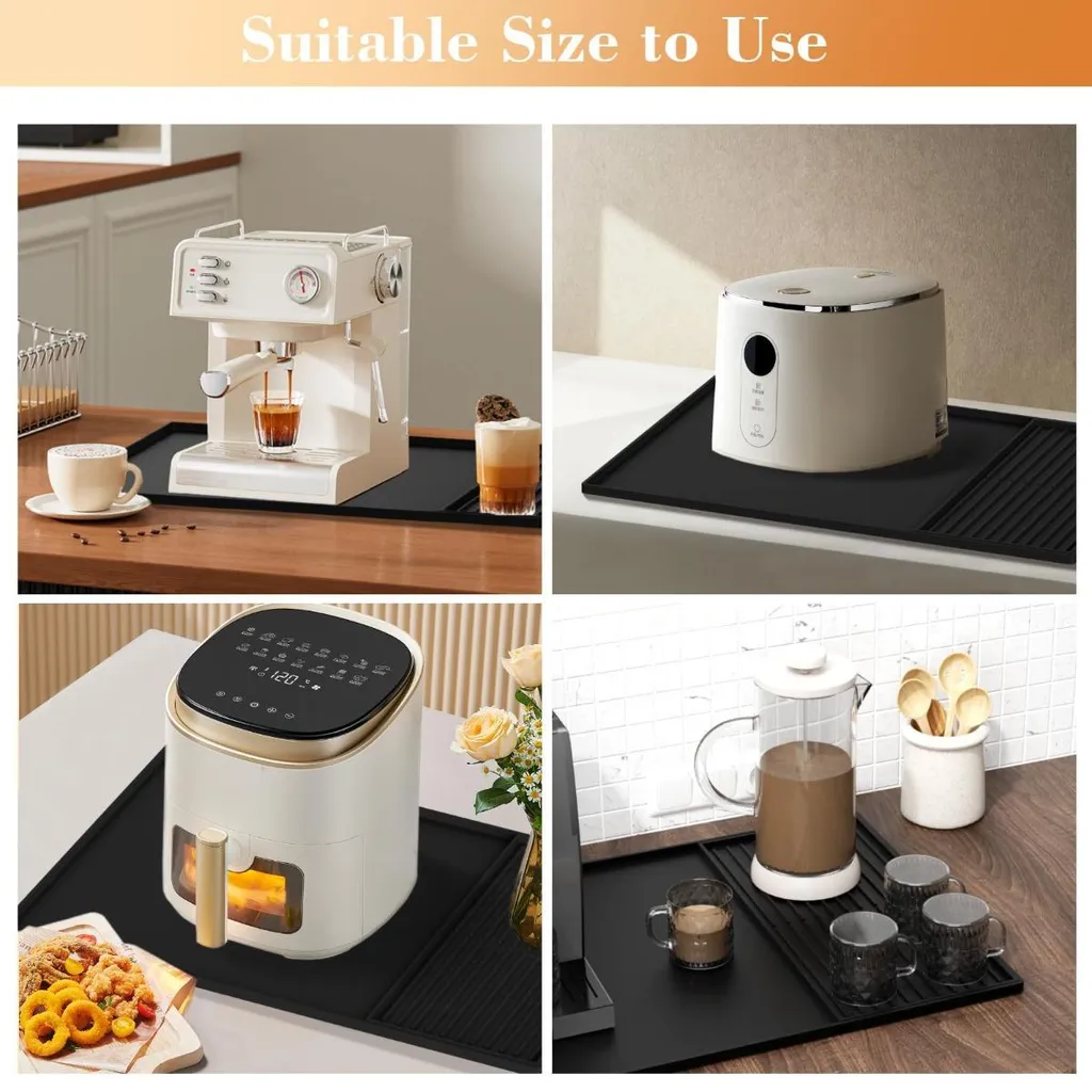 Tapis de Protection Silicone pour Machine à Café avec Plateau de 61cm