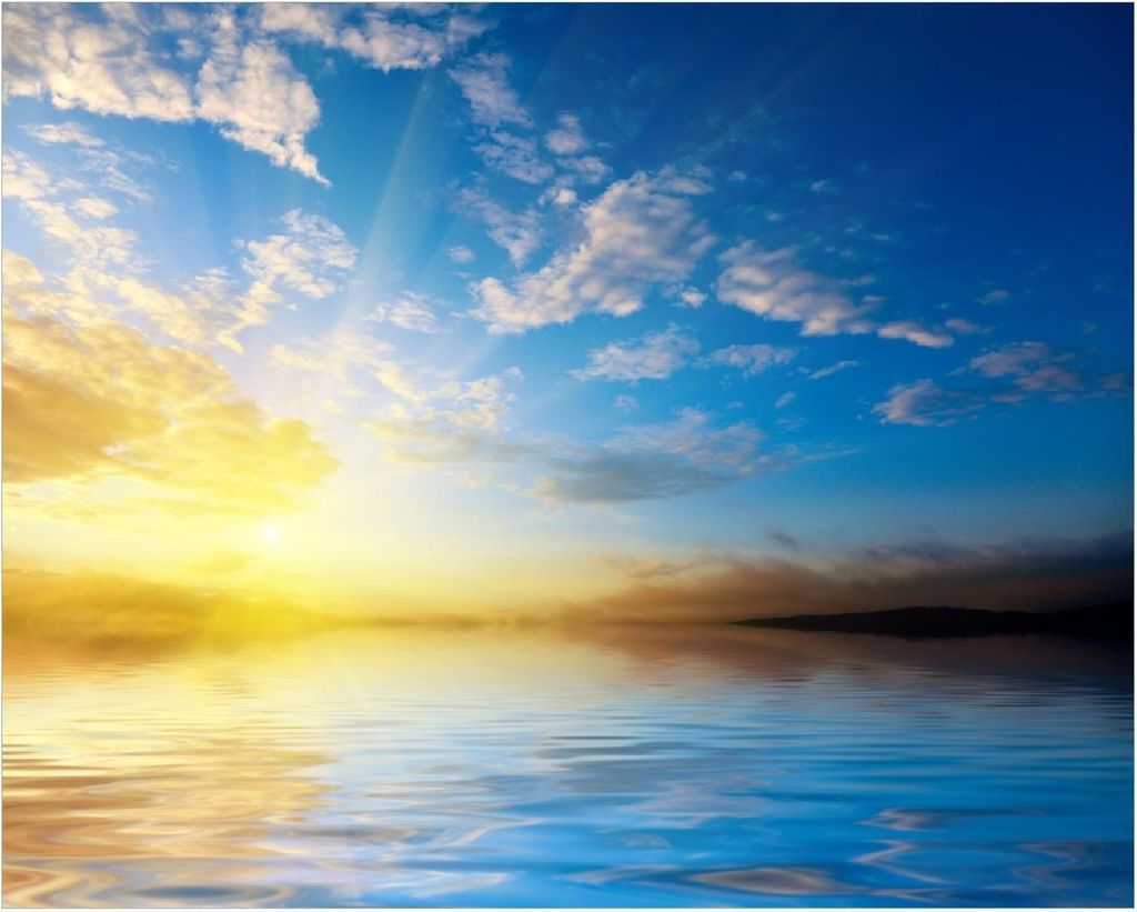 Wallario Poster - Sonnenuntergang über dem Meer I, Produktbild 