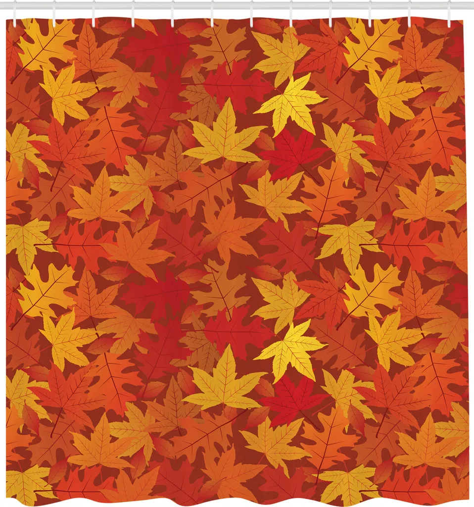 Tenda Bagno Foglie d'Acero ABAKUHAUS 175x200 cm Arancio Autunno