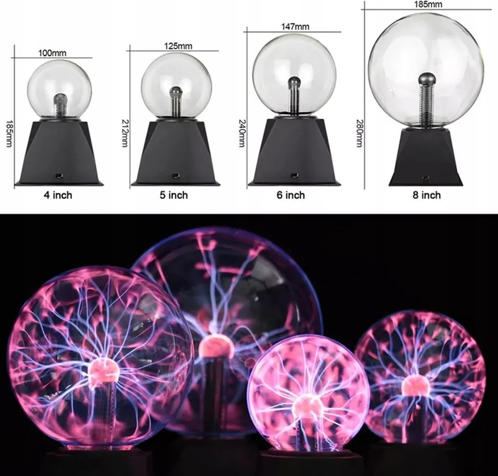 Grande Boule Plasma de 30 cm Effet Éclair Lampe en Verre Interactive - 5