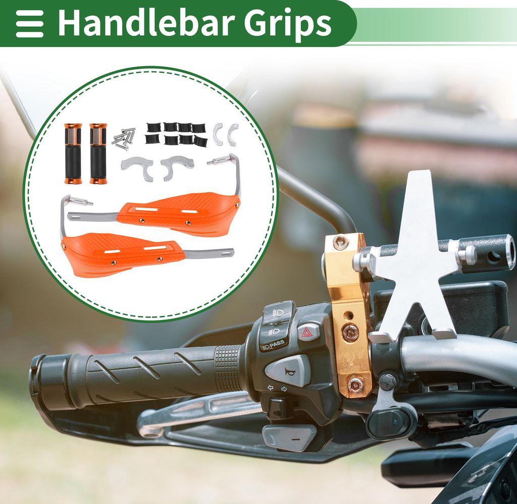 7/8" 22mm 15/16" 24mm Motorrad Lenkergriffe Abdeckung Kit Aluminiumlegierung Gummigriffabdeckung Orange 1 Set