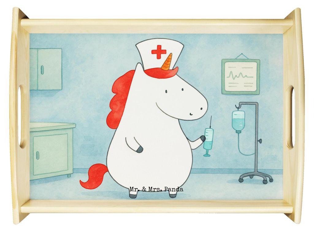 Mr. & Mrs. Panda tablett für bett Einhorn Krankenschwester Design - Weiß - Geschenk, Ärztin, Servier, Krankenhaus, sofatablett, Krankenpfleger, ...