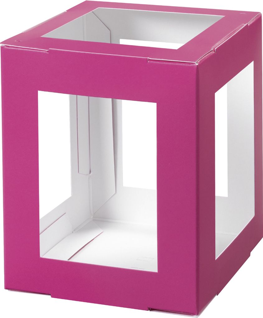 folia Mini-Laternen-Zuschnitt 100 x 100 x 120 mm pink 5 Stück