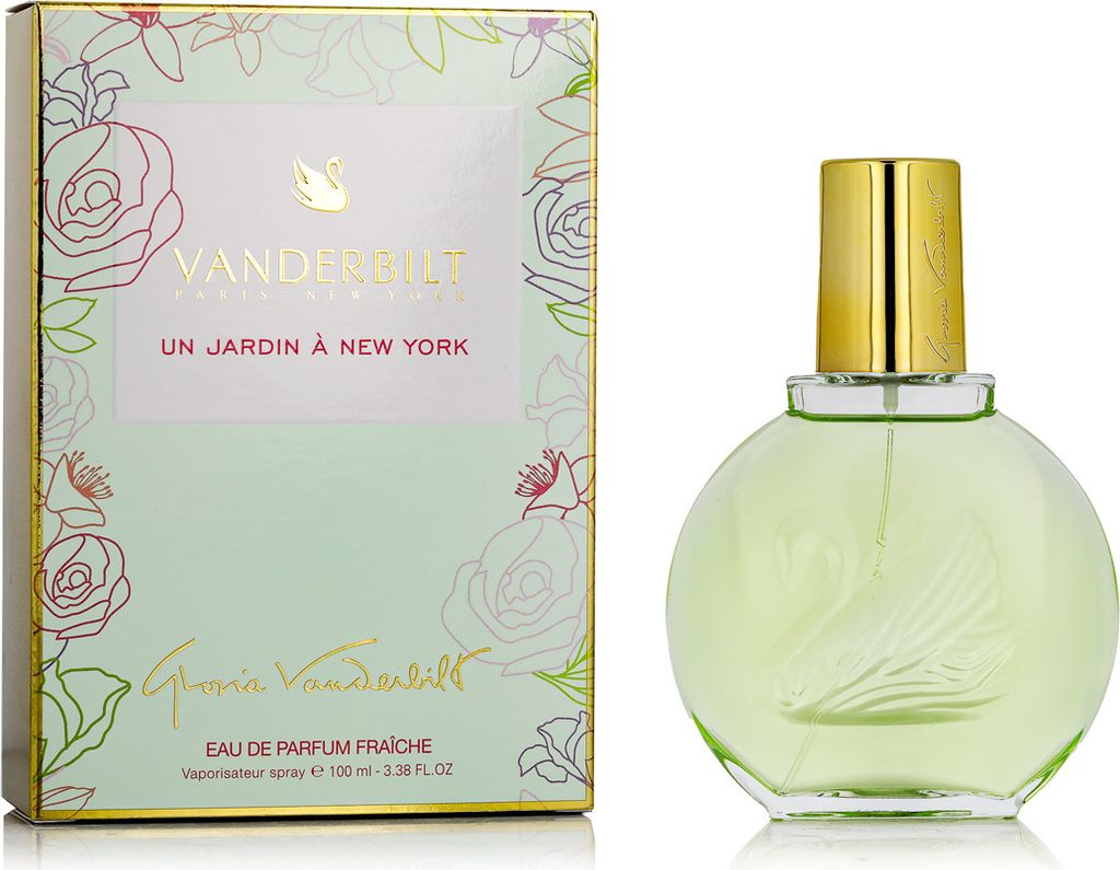 A perfume bottle and its box are displayed side-by-side against a white background.