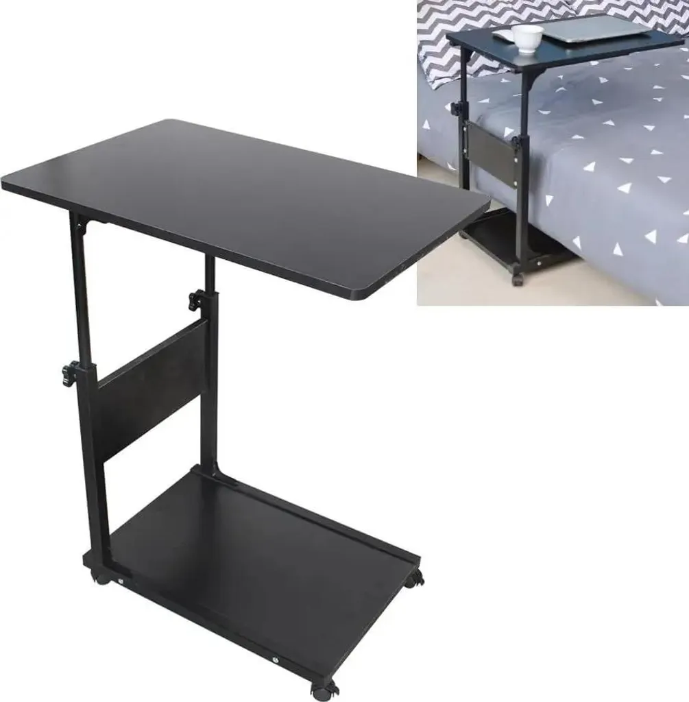 Table de service mobile réglable avec structure métallique robuste