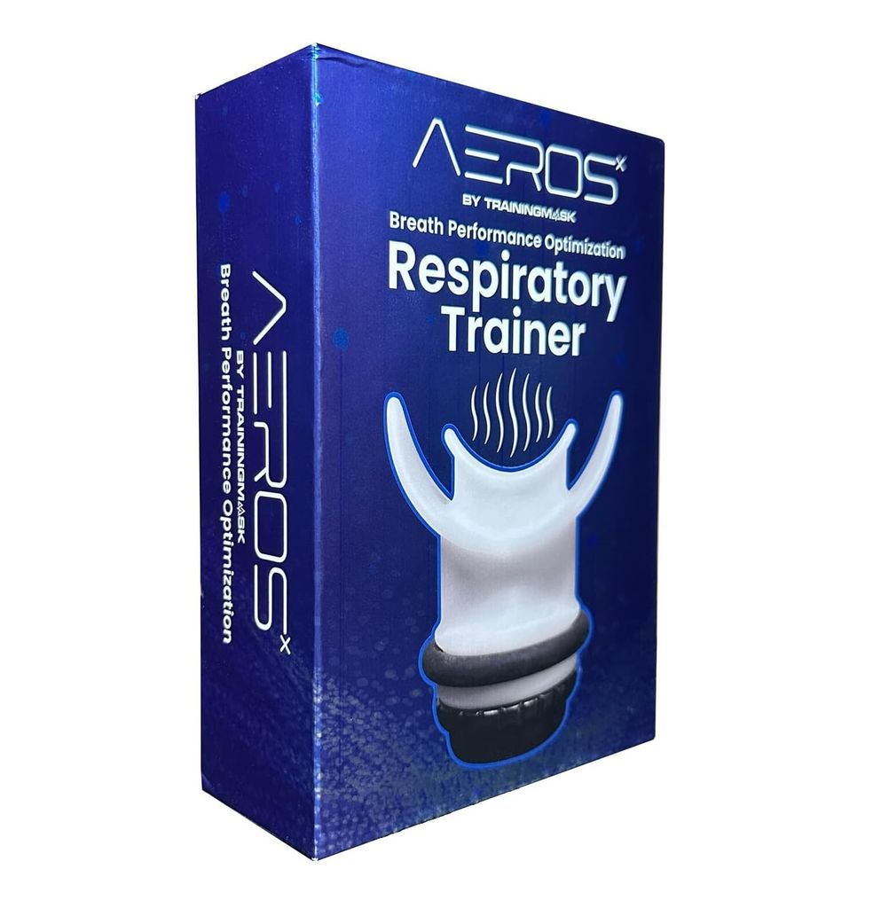 AerosX Atemtrainingsmaske, universell, für alle Sportarten, Weiß