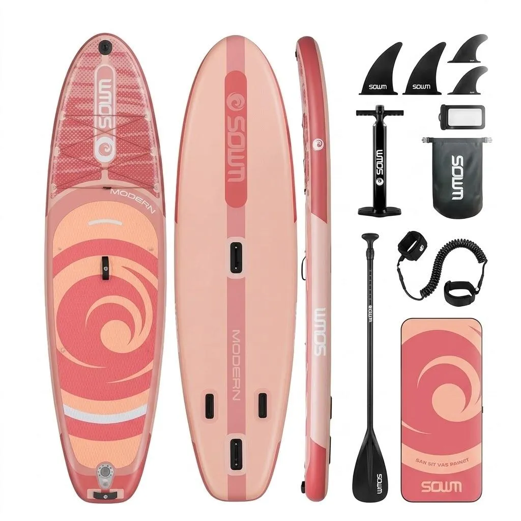 Kit de Stand Up Paddle Gonflable Stable d'une Capacité de 158 kg COIL