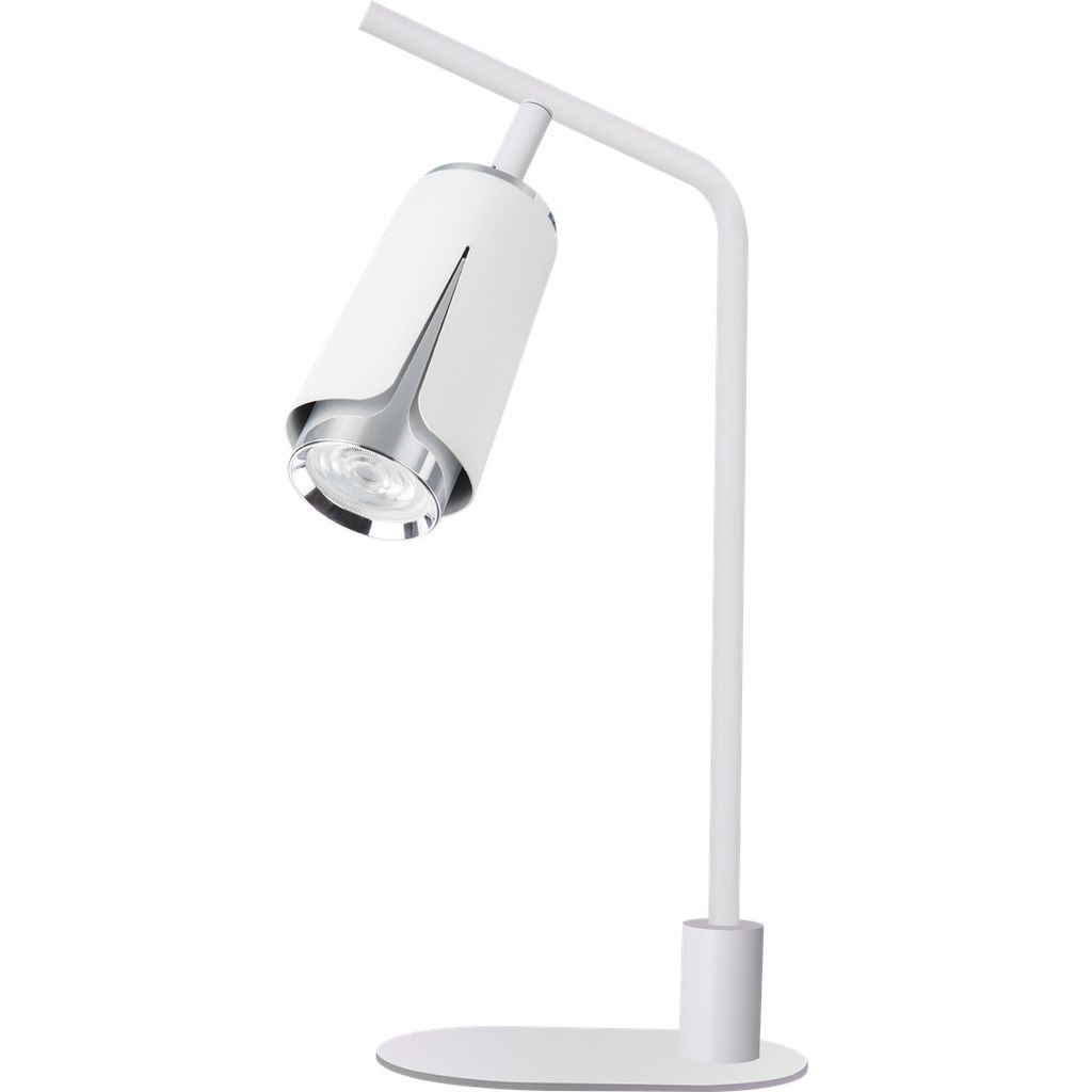 Elegante Schreibtischlampe Flower Weiß/Silber GU10