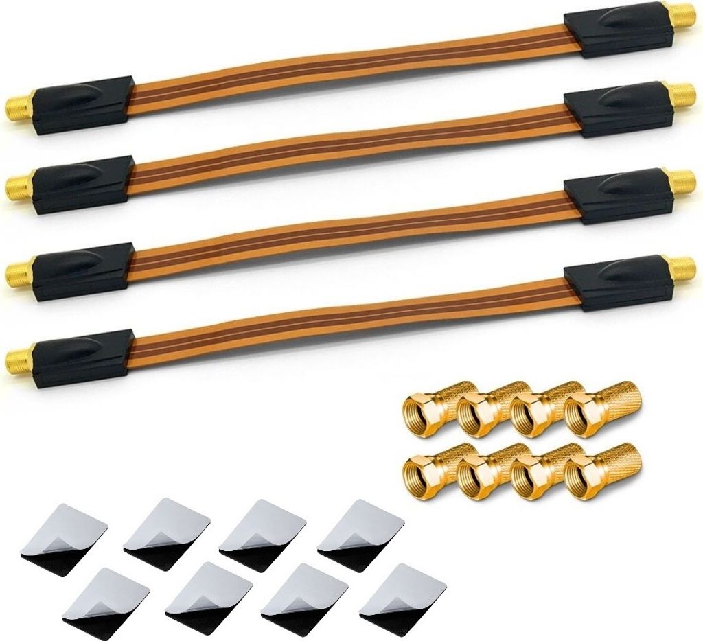 4x ARLI Fensterdurchführung UltraSlim + 8x F-Stecker Produktbild 