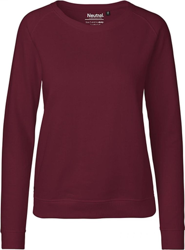 Neutral O83001 | Damen Sweatshirt / 100% Fairtrade Baumwolle - Farbe: Bordeaux - Größe: M