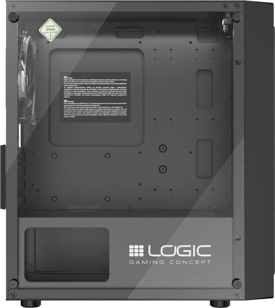 Logic Atos ARGB Boîtier PC Micro-ATX Mini Tour USB 3.0 Châssis Noir - 11