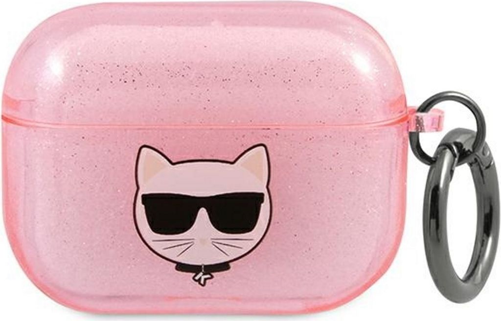 Karl Lagerfeld Choupette Head Glitter - AirPods 3 Fall (różowy)