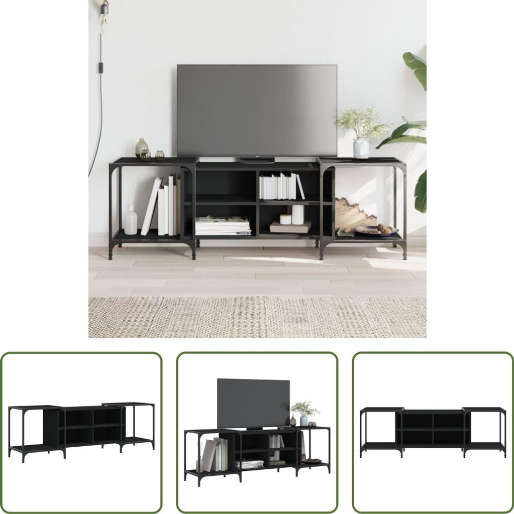 The Living Store TV-Schrank Schwarz 153x37x50 cm Holzwerkstoff